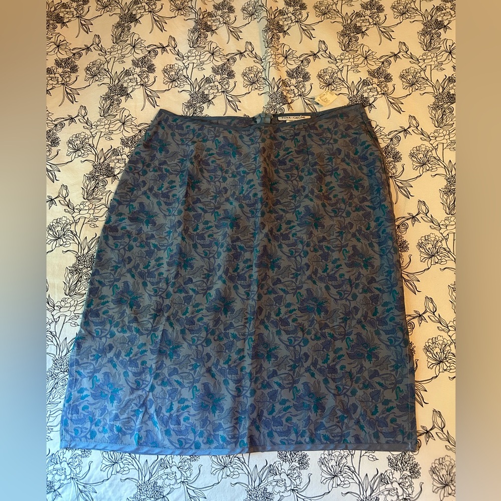 Vintage 90s Tova Celine Silk Skirt
